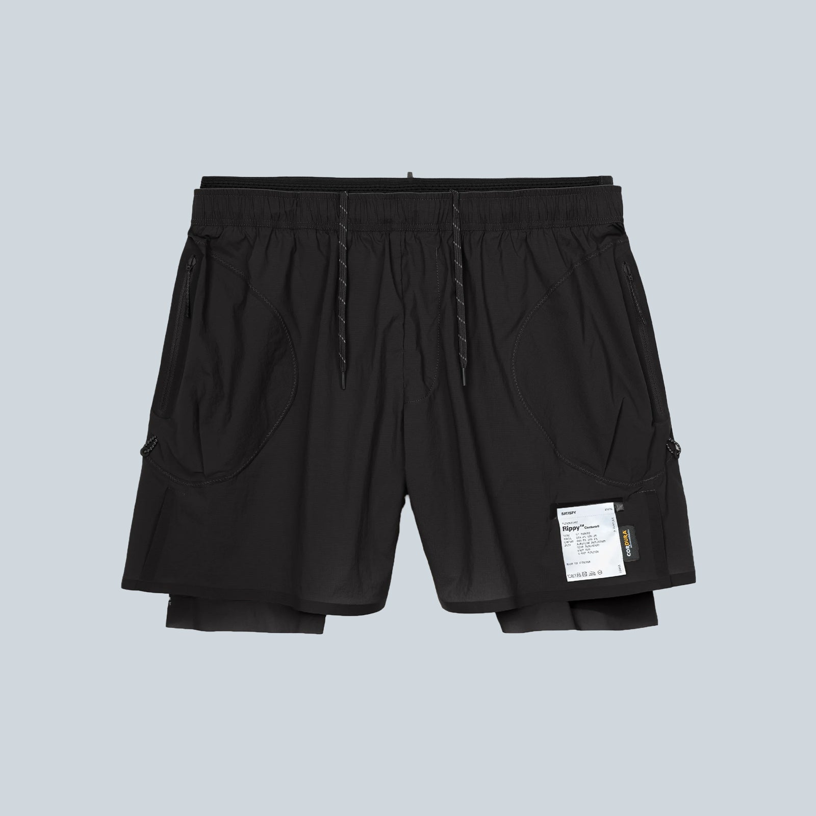 RIPPY CORDURA 5 TRAIL SHORTS - BLACK