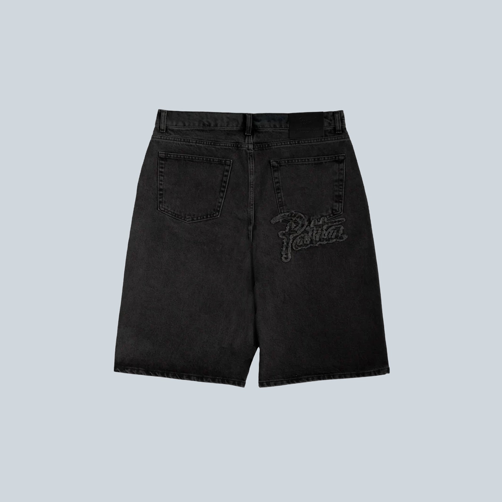 WHISKERS DENIM JORTS - BLACK DENIM