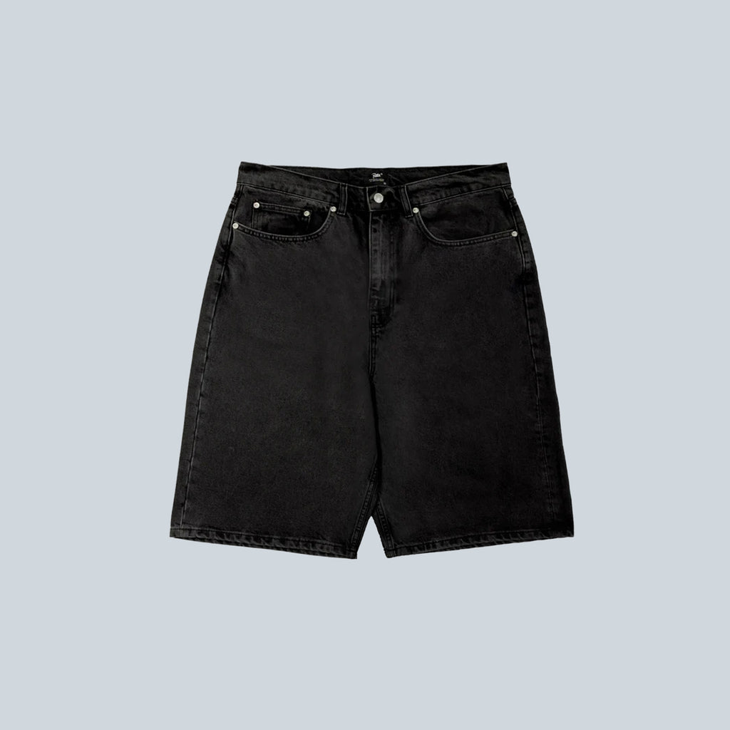 WHISKERS DENIM JORTS - BLACK DENIM