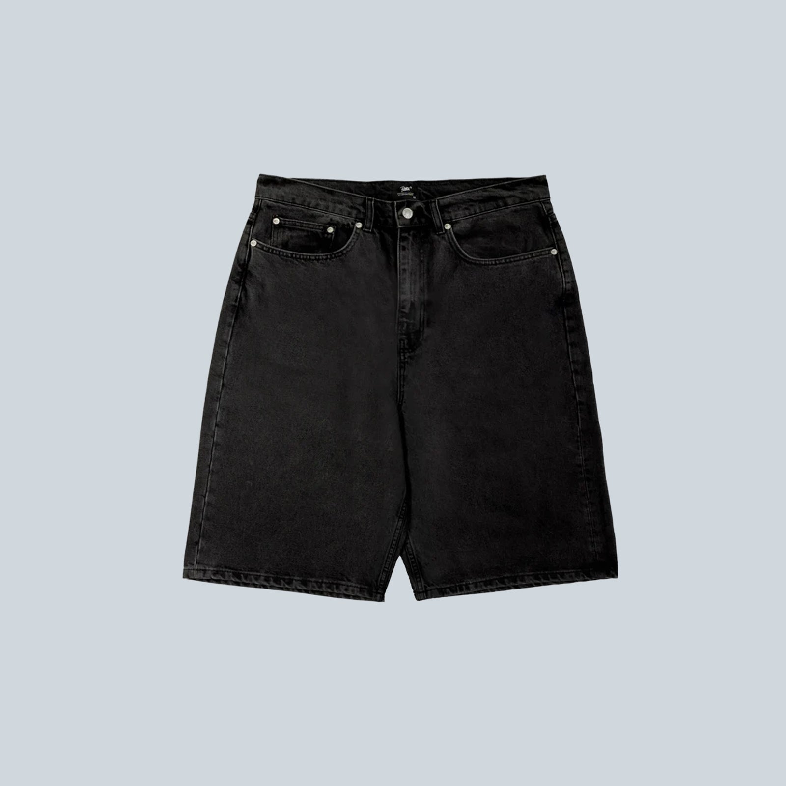 WHISKERS DENIM JORTS - BLACK DENIM