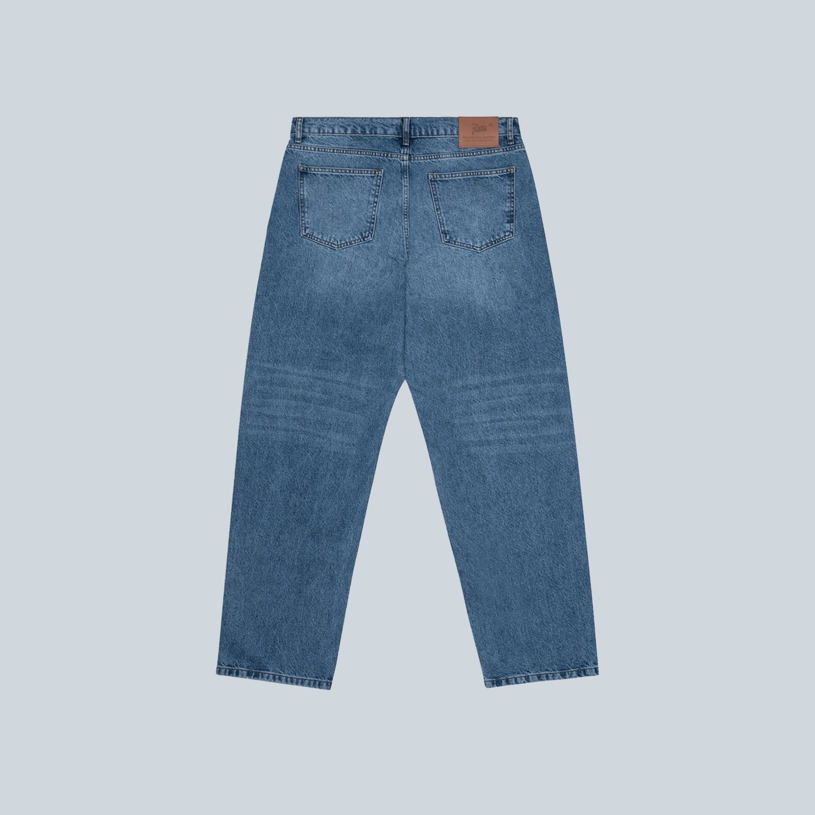 LASERPRINT WHISKERS DENIM PANTS - LIGHT BLUE