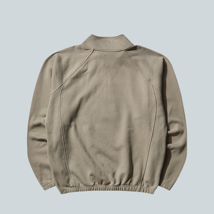 ROA LOGO 490GSM HEAVY HALF ZIP - LIGHT GREY image 1