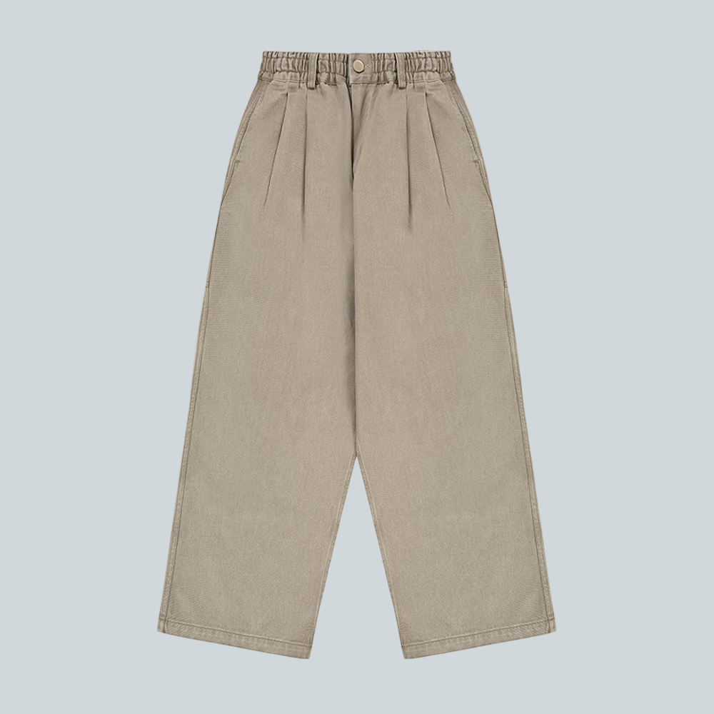 KAPPY TWO TUCK WIDE KATION PANT - LIGHT BEIGE image 0