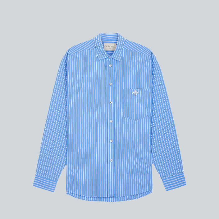 WALK IN PARIS STRIPED OXFORD SHIRT - BLUE STRIPE image 0