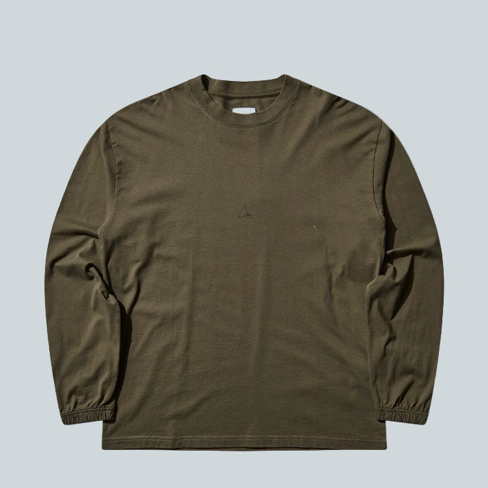 ROA LOGO ORGANIC LONG SLEEVE - OLIVE image 0
