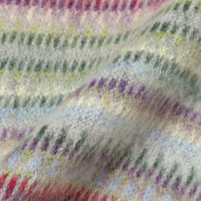 5 GAUGE SHAGGY MULTI JACQUARD CREWNECK - GREY