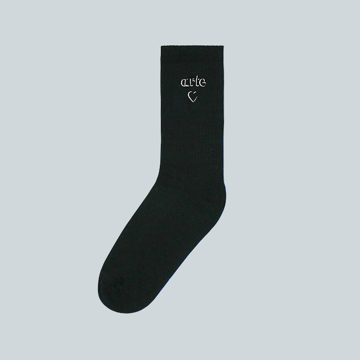 ARTE HEART LOGO SOCKS - BLACK image 0