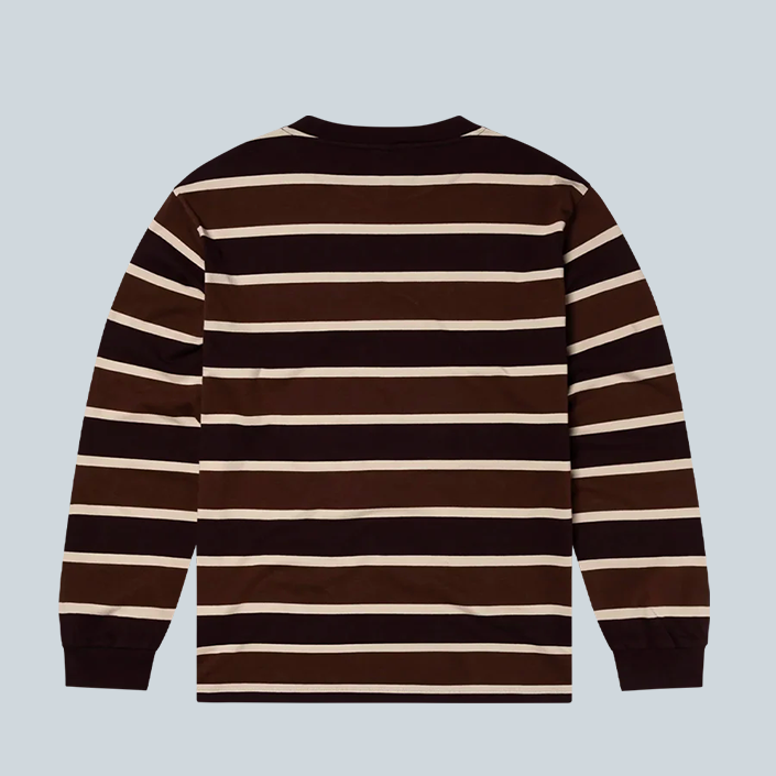 STRIPES LS TEE - BROWN