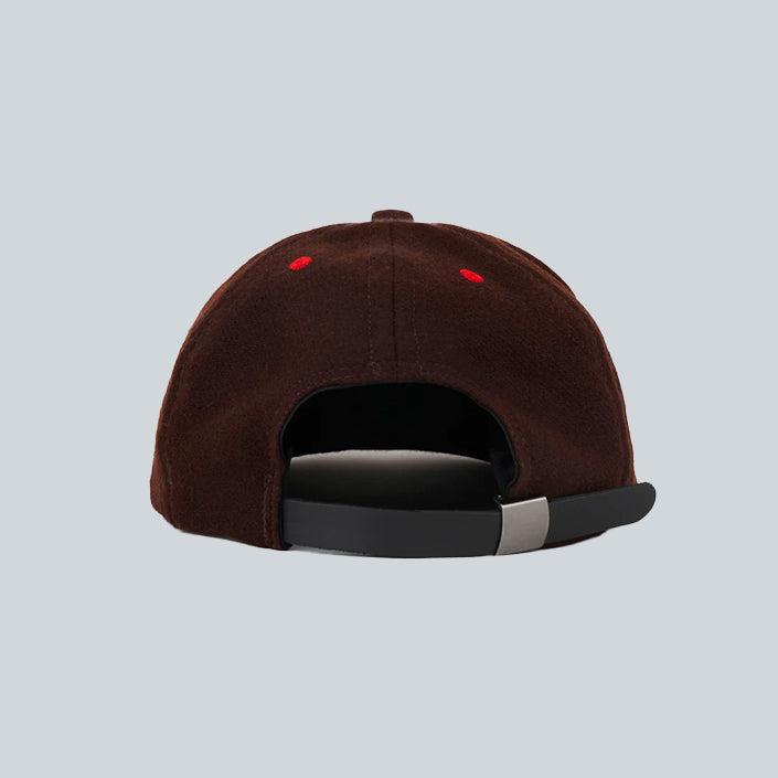 BRAIN DEAD FLANNEL CLASSIC LOGOHEAD 6 PANEL HAT - BROWN image 2