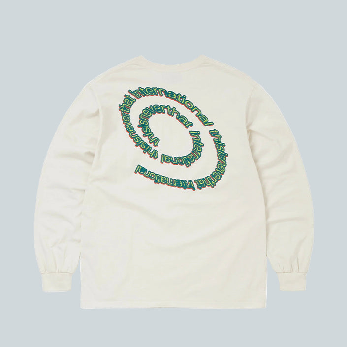THISISNEVERTHAT SPIRAL LOGO L/S TEE - IVORY image 1