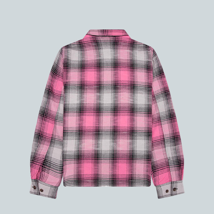 AWAKE NY FLANNEL ZIP SHIRT - PINK image 1