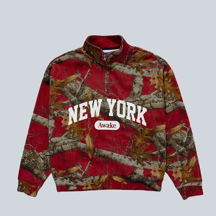 AWAKE NY NEW YORK ARCH QUARTER ZIP - MERLOT image 0