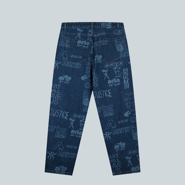 ARTE ART SAVES PANTS - DENIM image 1