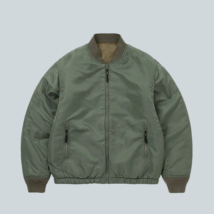 THISISNEVERTHAT REVERSIBLE BOMBER JACKET - DARK SAGE image 2