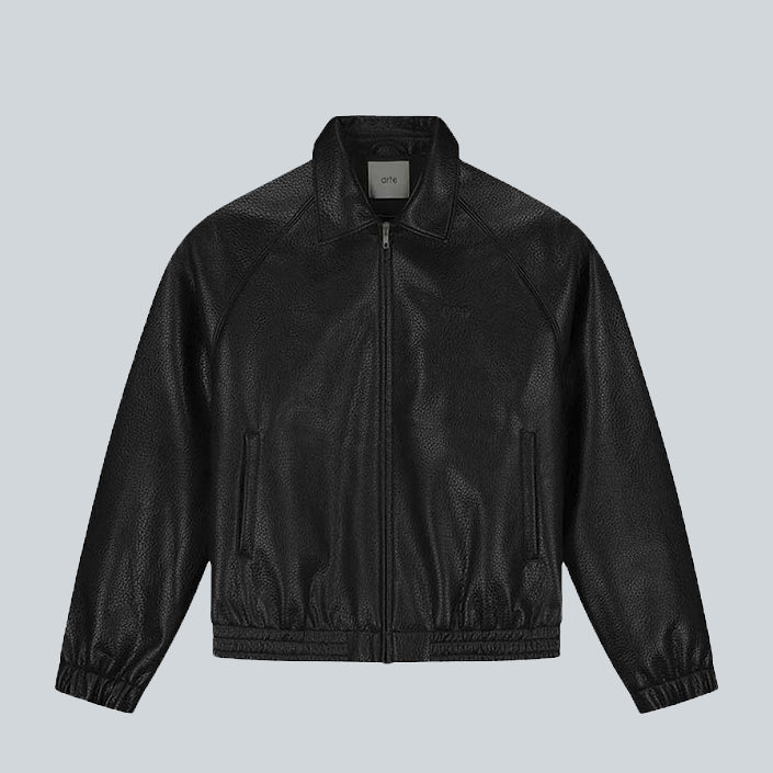 ARTE BASIC LEATHER JACKER - BLACK image 0