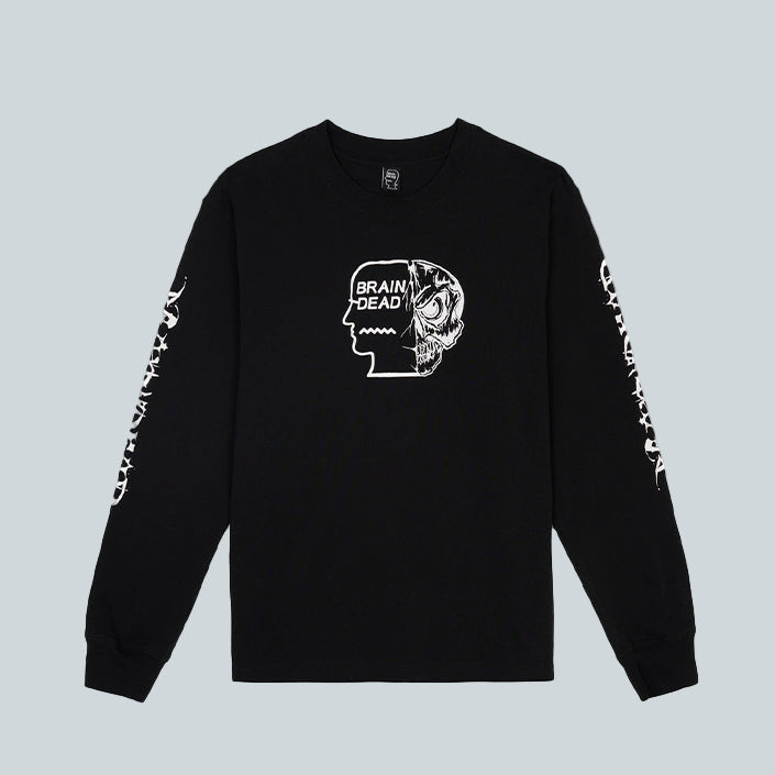 BRAIN DEAD SKULL MECH LONG SLEEVE - BLACK image 0