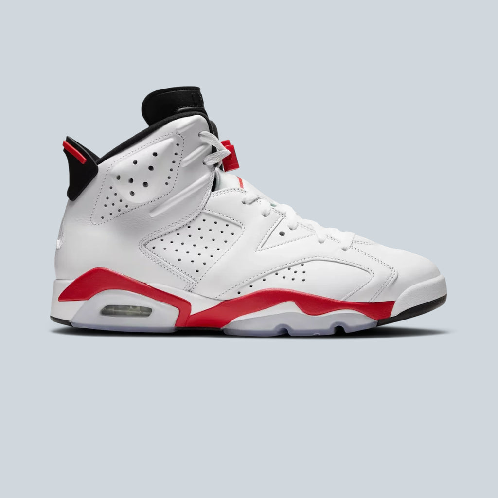 AIR JORDAN 6 RETRO - WHITE / WHITE / LT CRIMSON / BLACK