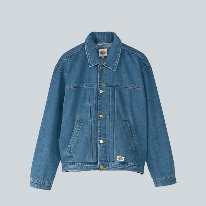 DICKIES SELVEDGE PLEATED DENIM JACKET - BLUE image 0