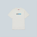 CAUTION RIPPED TSHIRT - BONE WHITE
