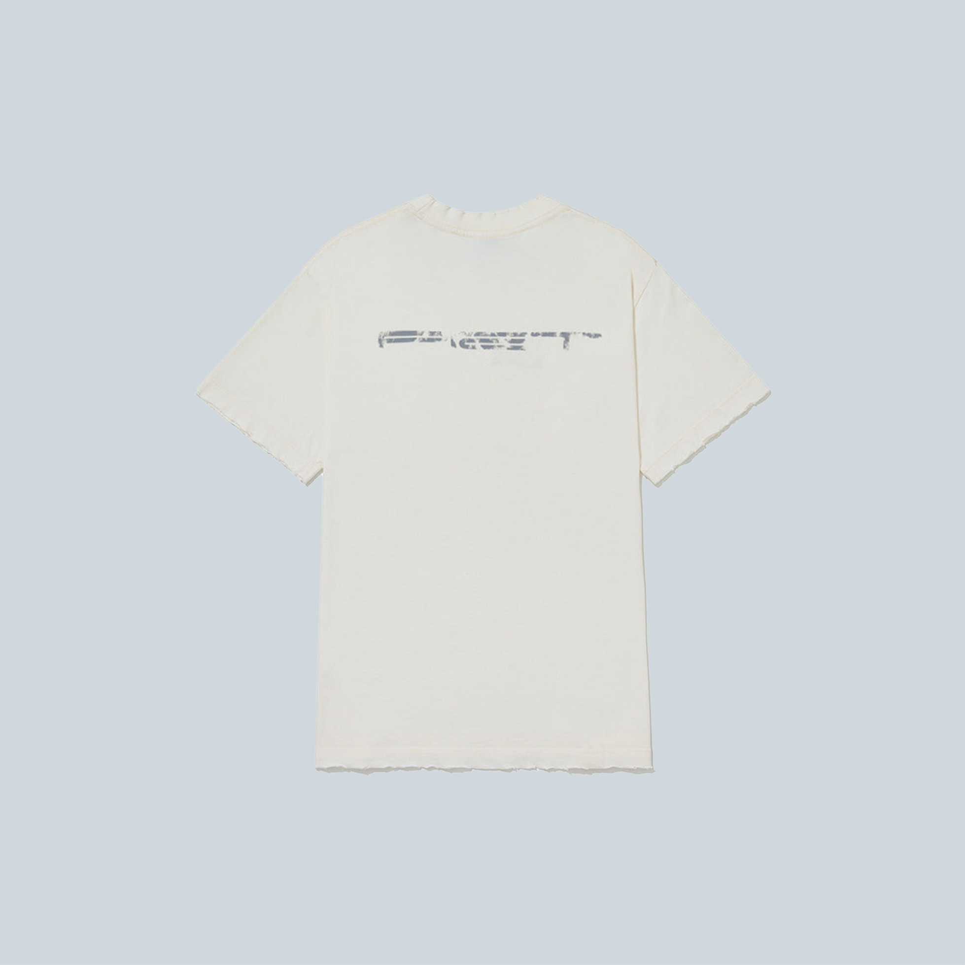 CAUTION RIPPED TSHIRT - BONE WHITE
