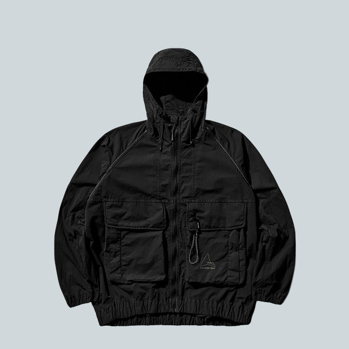ROA X AND WANDER GARMENT DYE NYLON HOODED JACKET - BLACK image 0