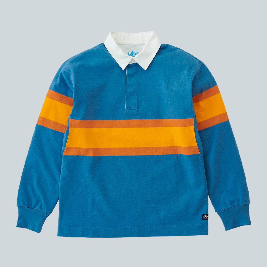 GRAMICCI LANGDON RUGBY SHIRT - SKY/APRICOT image 0