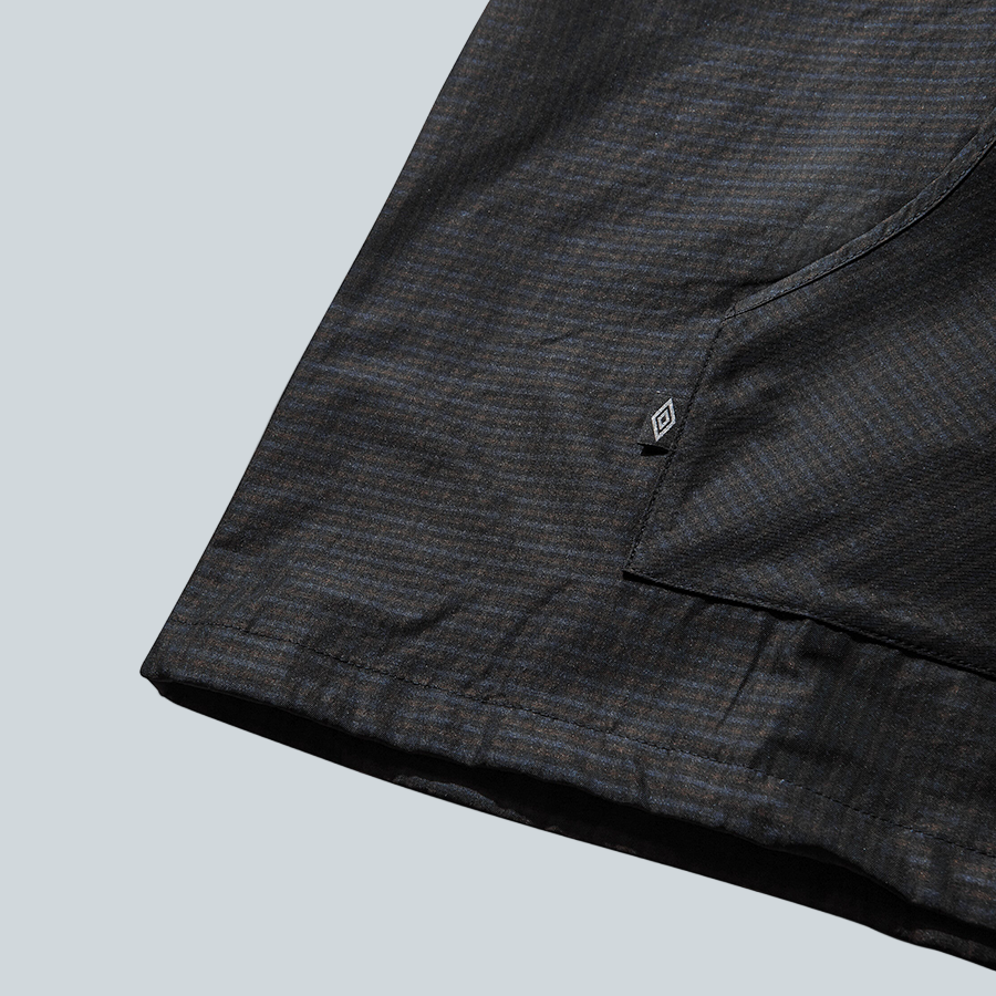 UMBRO CHECK MASKED ANORAK - NAVY/DARK BROWN image 2