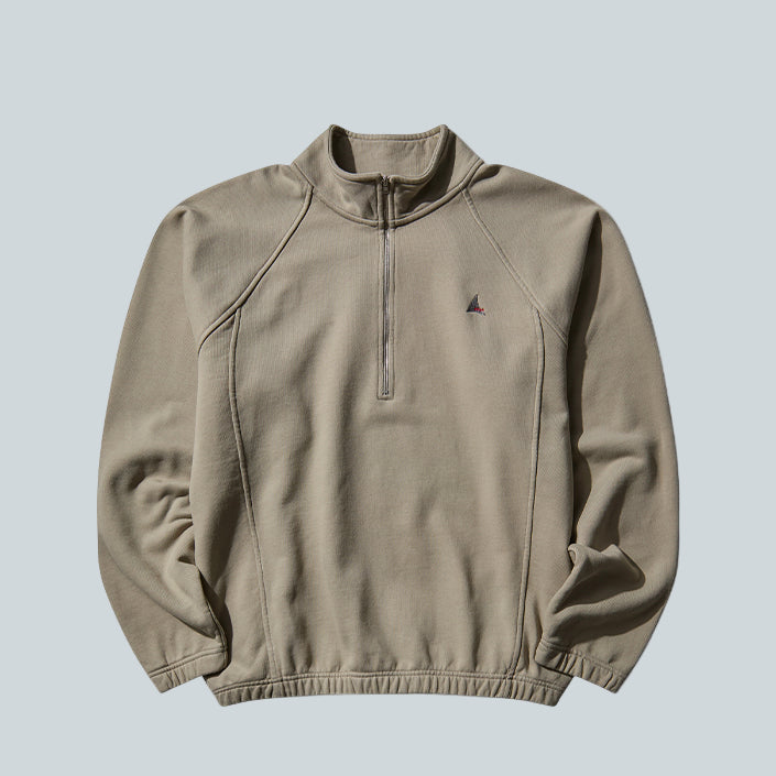 ROA LOGO 490GSM HEAVY HALF ZIP - LIGHT GREY image 0