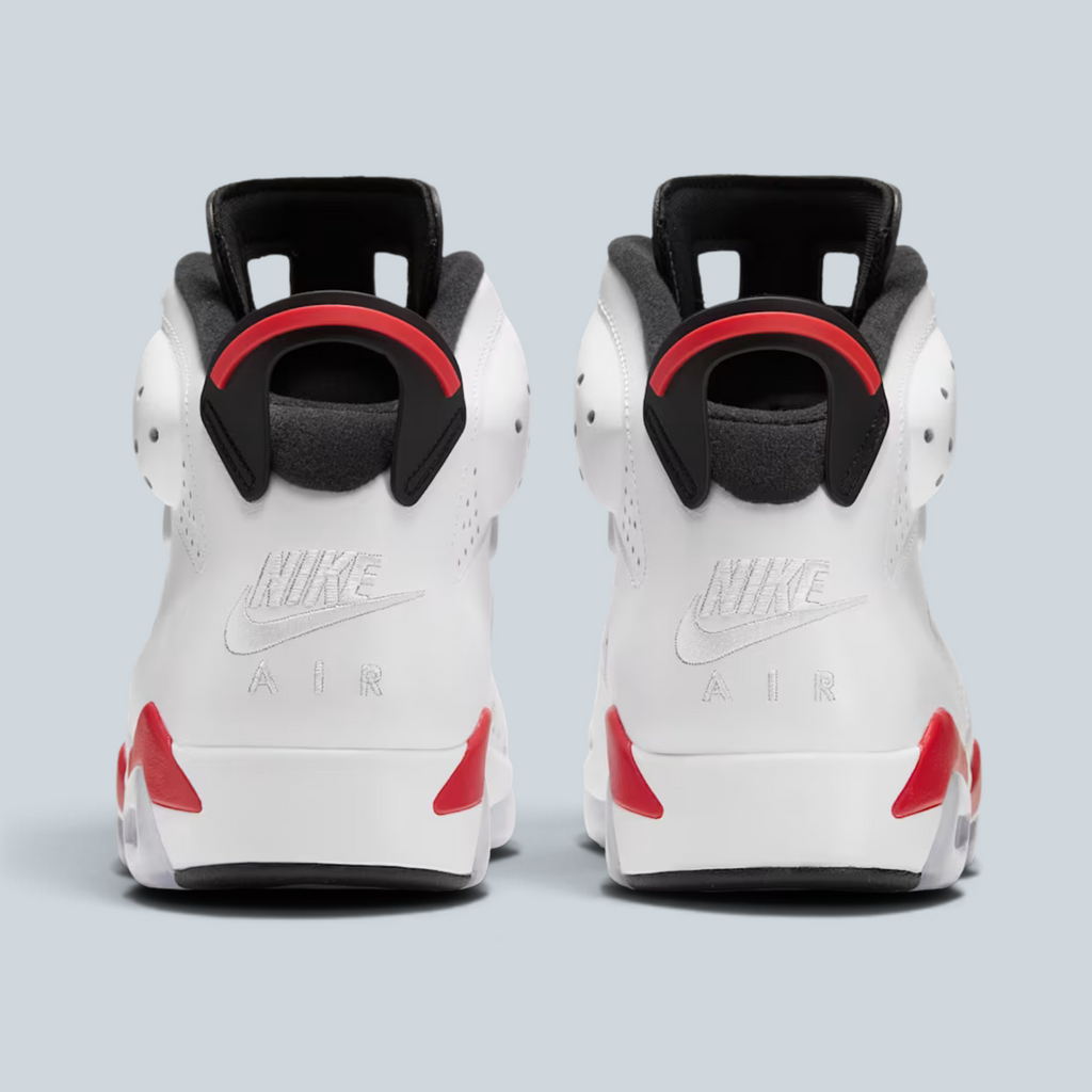 AIR JORDAN 6 RETRO - WHITE / WHITE / LT CRIMSON / BLACK