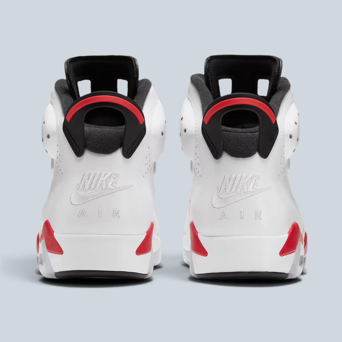 AIR JORDAN 6 RETRO - WHITE / WHITE / LT CRIMSON / BLACK