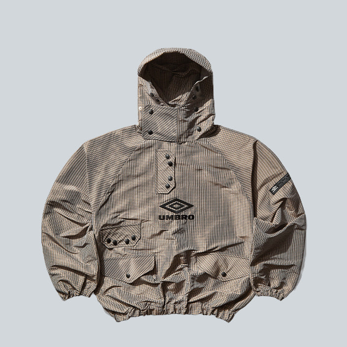 UMBRO SMOCK CHECK ANORAK - BEIGE BLACK image 0