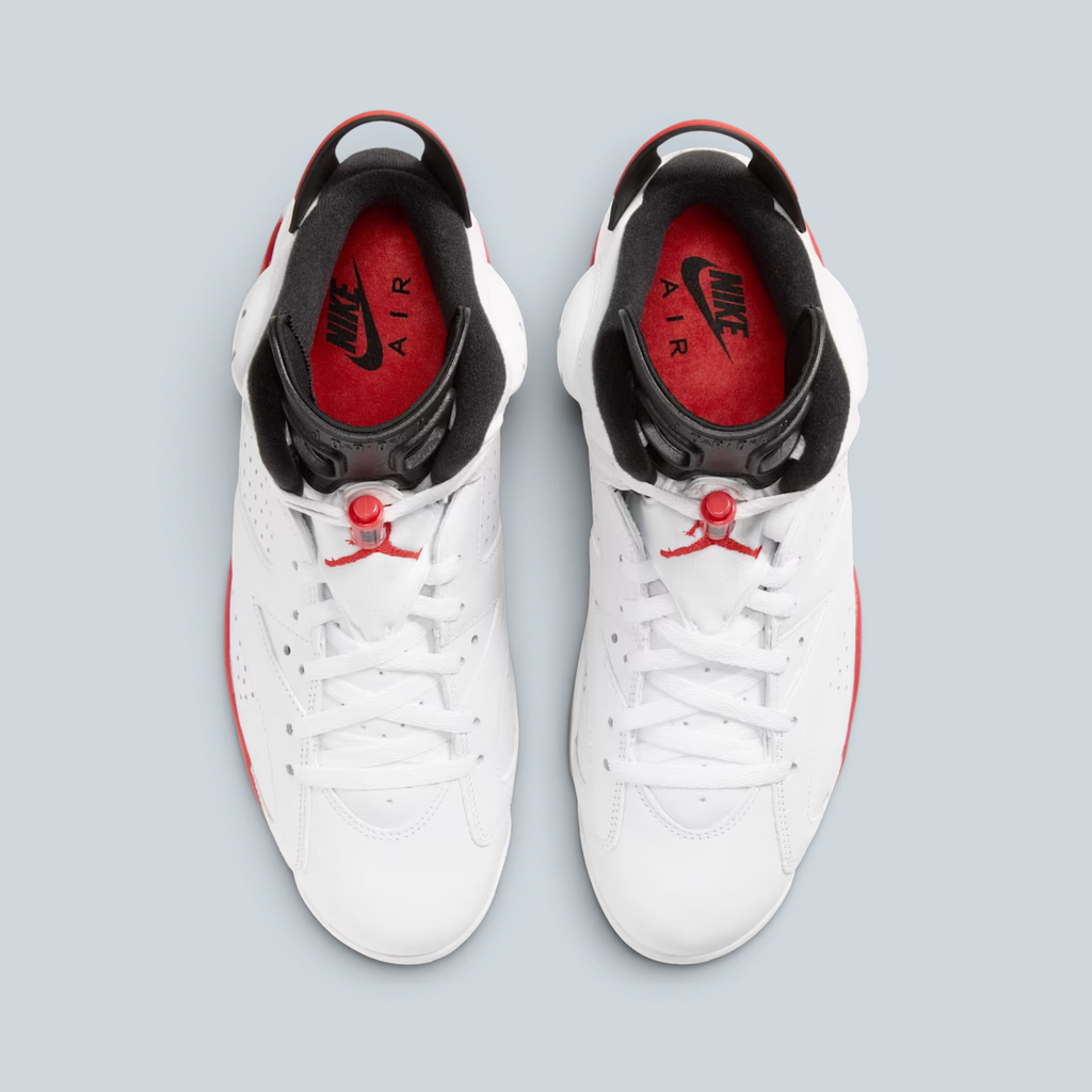 AIR JORDAN 6 RETRO - WHITE / WHITE / LT CRIMSON / BLACK