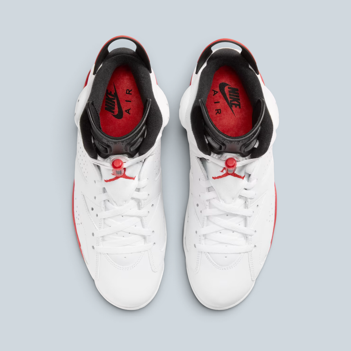 AIR JORDAN 6 RETRO - WHITE / WHITE / LT CRIMSON / BLACK