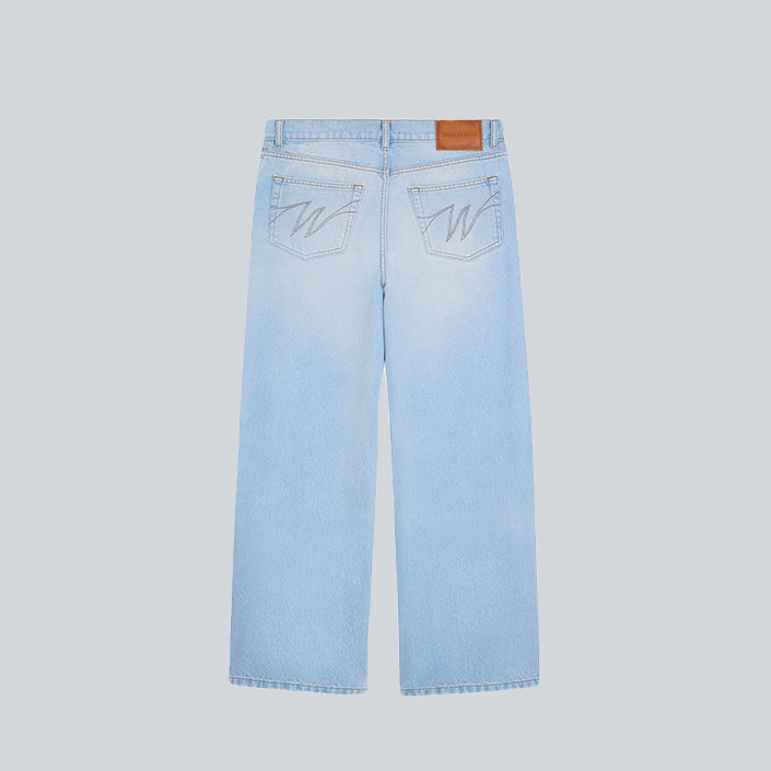WALK IN PARIS LIGHT WASH BAGGY JEANS - LIGHT BLUE image 1