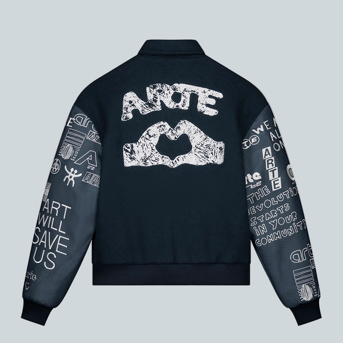 ARTE ART SAVES  COLLEGE JACKET - NAVY image 0