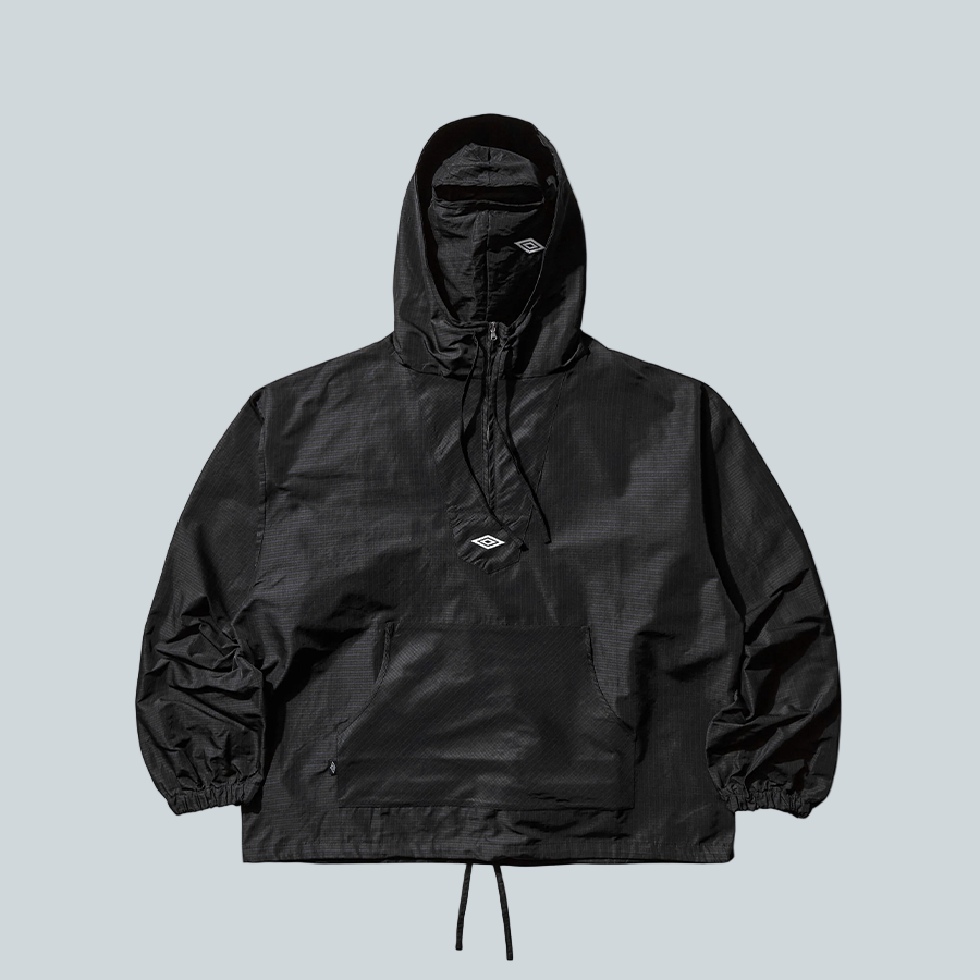 UMBRO CHECK MASKED ANORAK - NAVY/DARK BROWN image 0