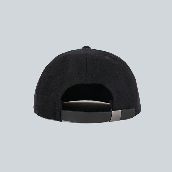 BRAIN DEAD FLANNEL CLASSIC LOGOHEAD 6 PANEL HAT - BLACK image 2