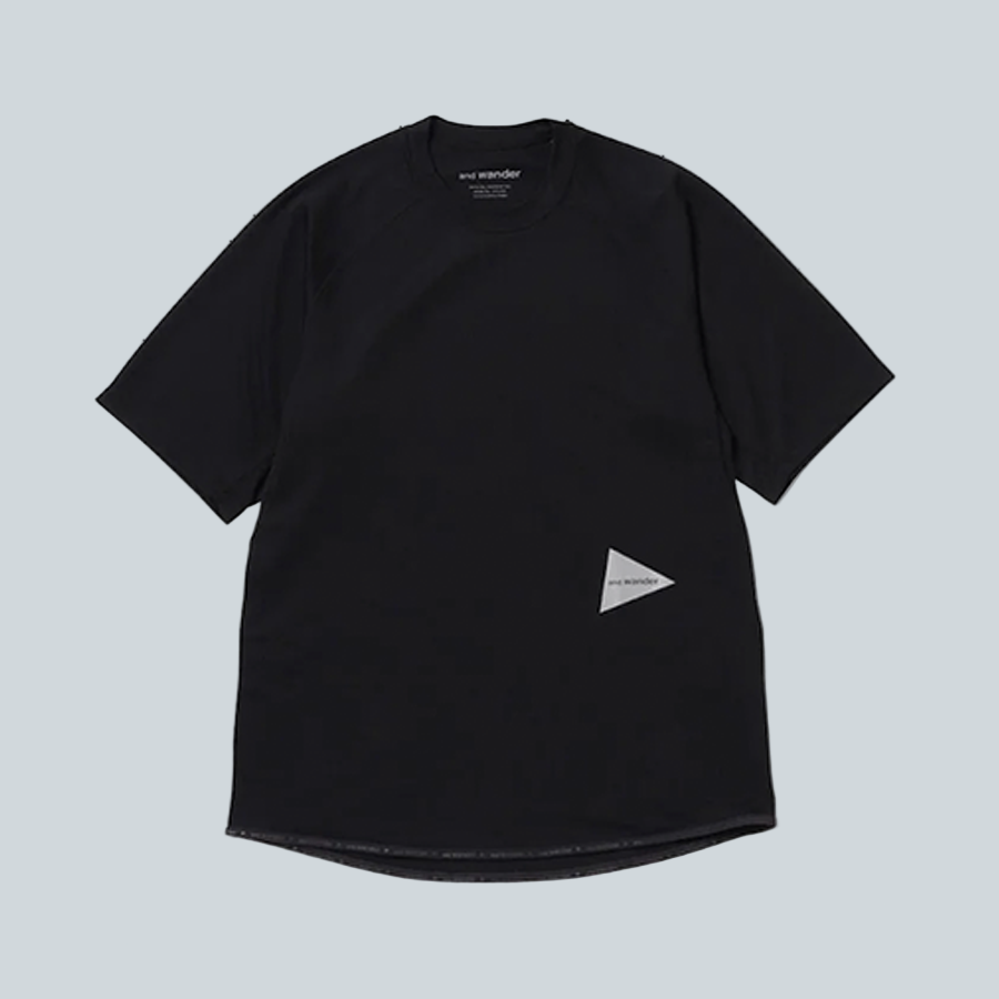 AND WANDER DRY JERSEY RAGLAN SS T - BLACK image 0