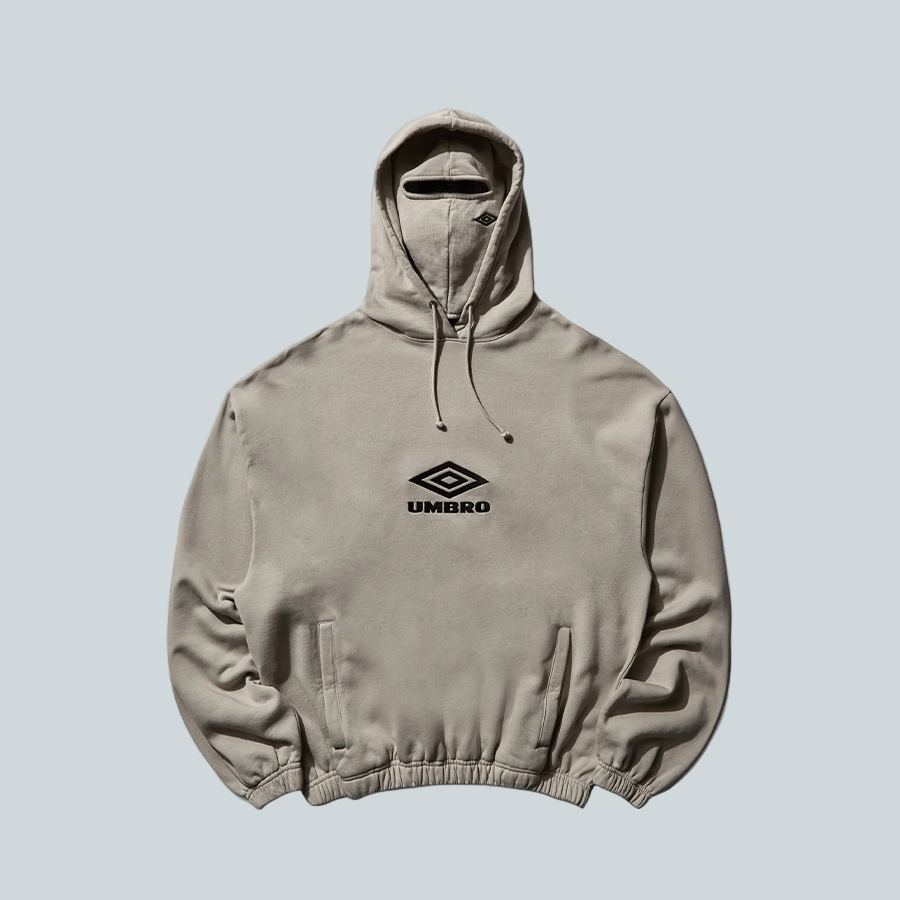 UMBRO LOGO MASK HOODIE - TAUPE image 0