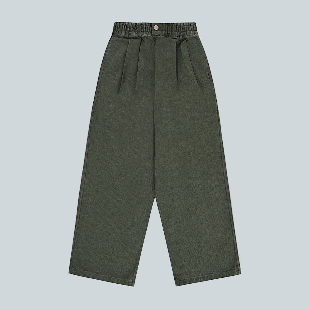 KAPPY TWO TUCK WIDE KATION PANT - KHAKI image 0