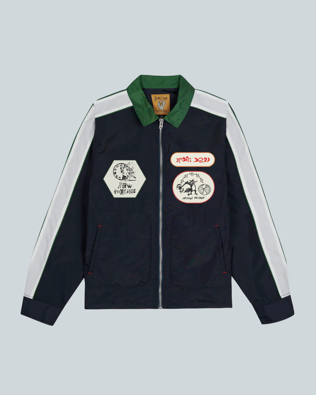 BRAIN DEAD MELTDOWN RACING JACKET - NAVY image 0