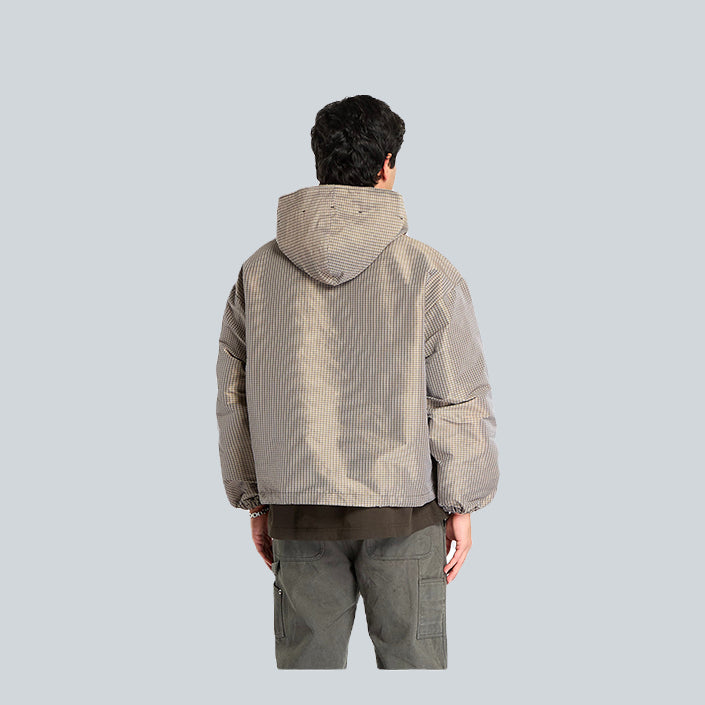 UMBRO MASKED CHECK ANORAK - BEIGE BLACK image 1