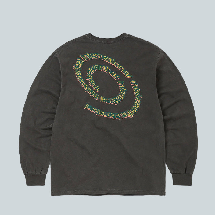 THISISNEVERTHAT SPIRAL LOGO L/S TEE - CHARCOAL image 1