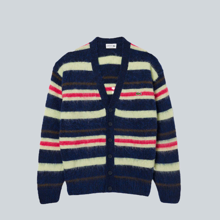 LACOSTE CARDIGAN RELAXED FIT LAINE ALPAGA RAYÉ image 0