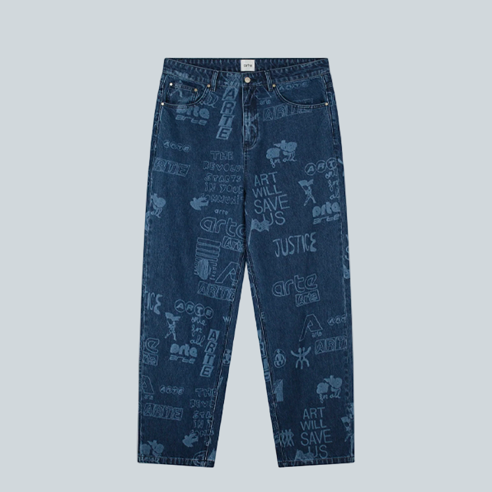 ARTE ART SAVES PANTS - DENIM image 0