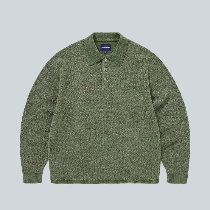 THISISNEVERTHAT VELVET KNIT POLO - GREEN image 0