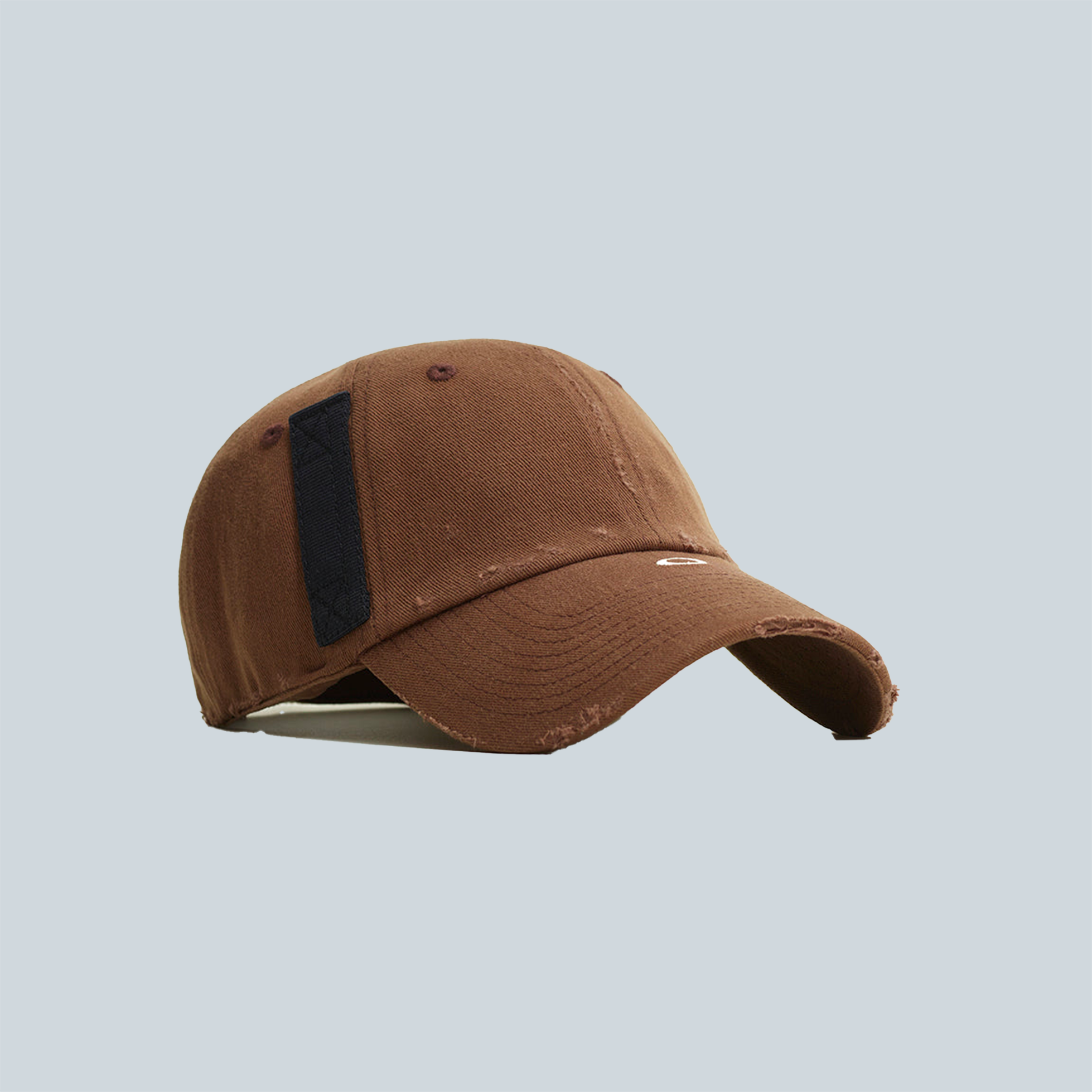NANO LOGO STUDDED CAP - DARK BROWN