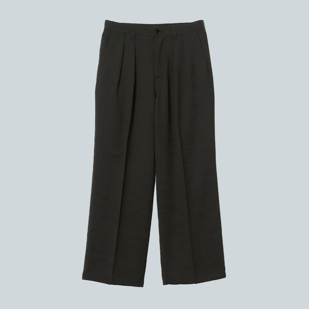 BEAMS WIDE SLACKS - BLACK image 0