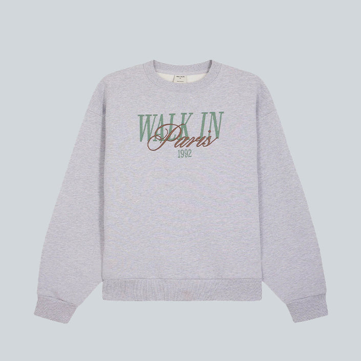 WALK IN PARIS WIP LOGO CREWNECK - GREY image 0