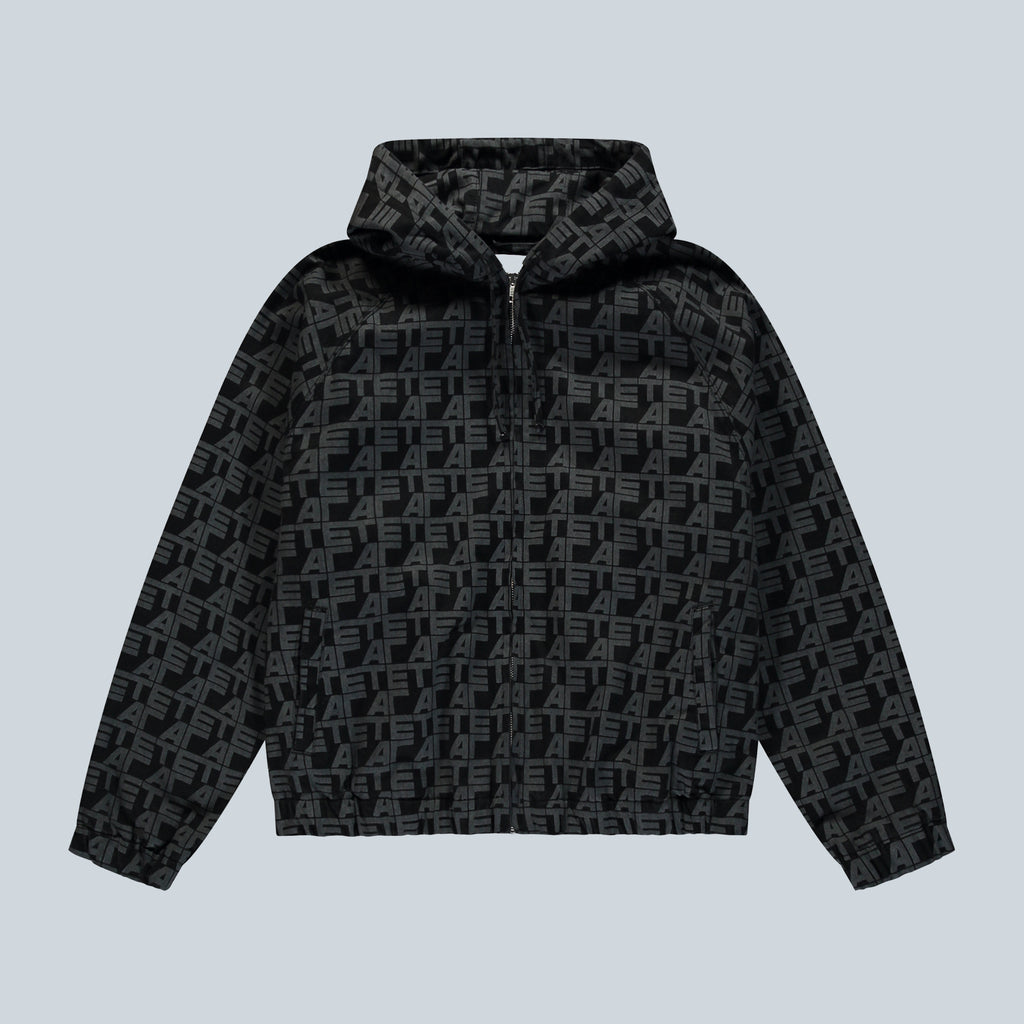 ALLOVER SQUARE DENIM JACKET - BLACK